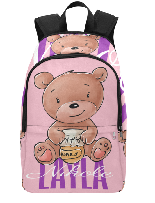 Pink Bear Custom School Backpack