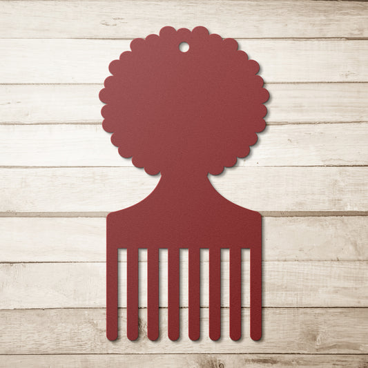 Custom Afro Pick Metal Sign