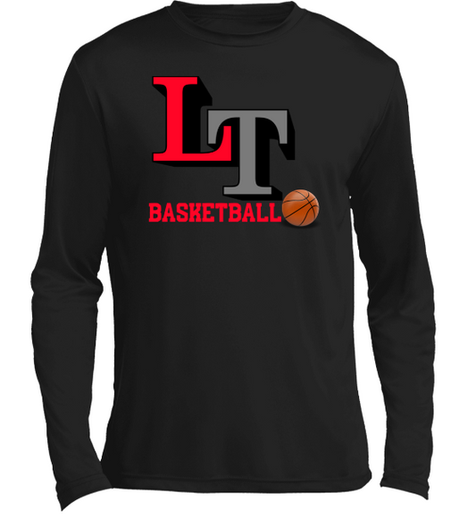 Custom Black Basketball Long Sleeve Moisture-Wicking Tee