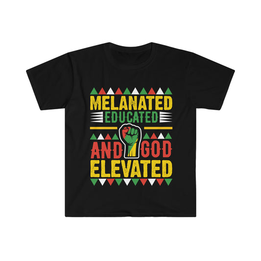 Melanated and Educated Unisex Softstyle T-Shirt
