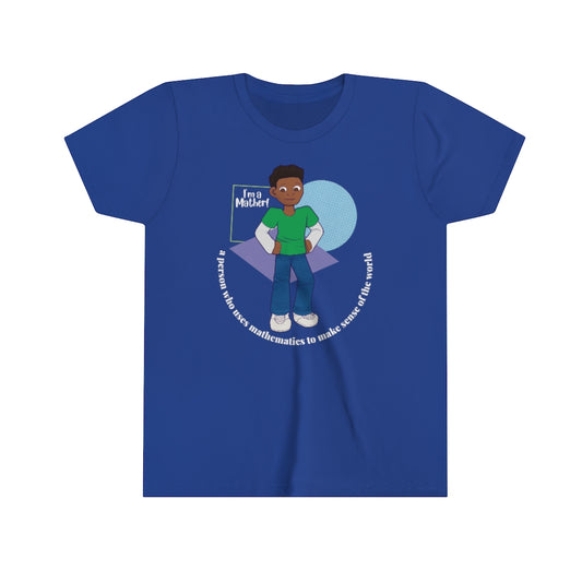 He’s A Mather Youth Short Sleeve Tee Light Text
