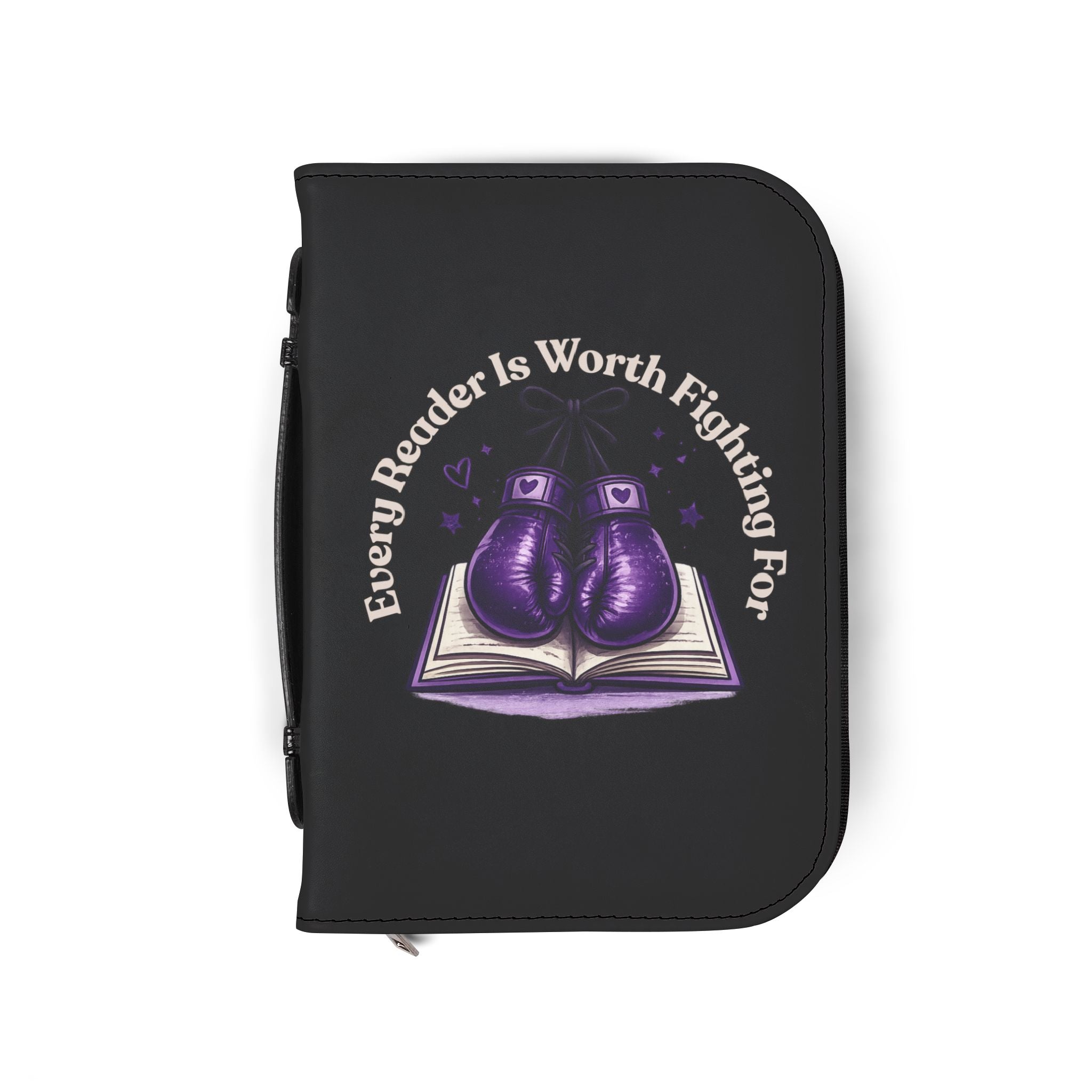 Bible Cover — “Every Reader Is Worth Fighting For” Zippered Bible Organizer (Read More. Fight Harder. Dream Bigger.)