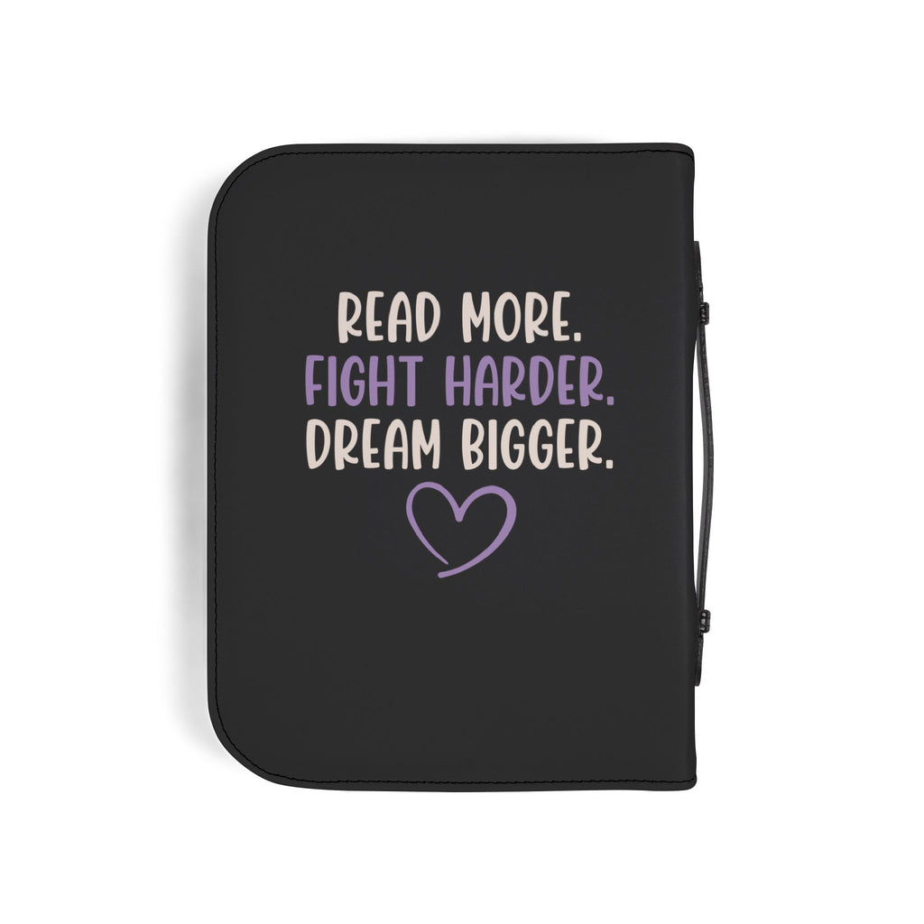 Bible Cover — “Every Reader Is Worth Fighting For” Zippered Bible Organizer (Read More. Fight Harder. Dream Bigger.)