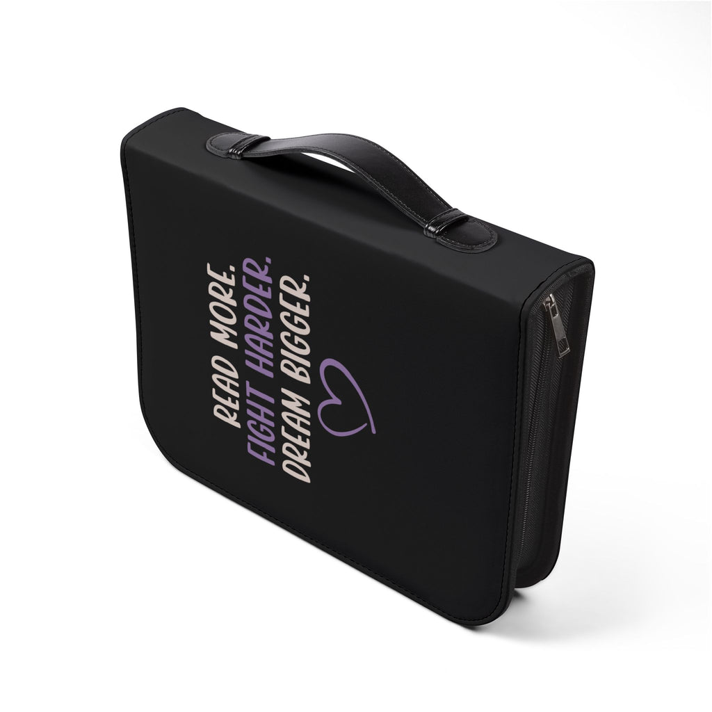 Bible Cover — “Every Reader Is Worth Fighting For” Zippered Bible Organizer (Read More. Fight Harder. Dream Bigger.)