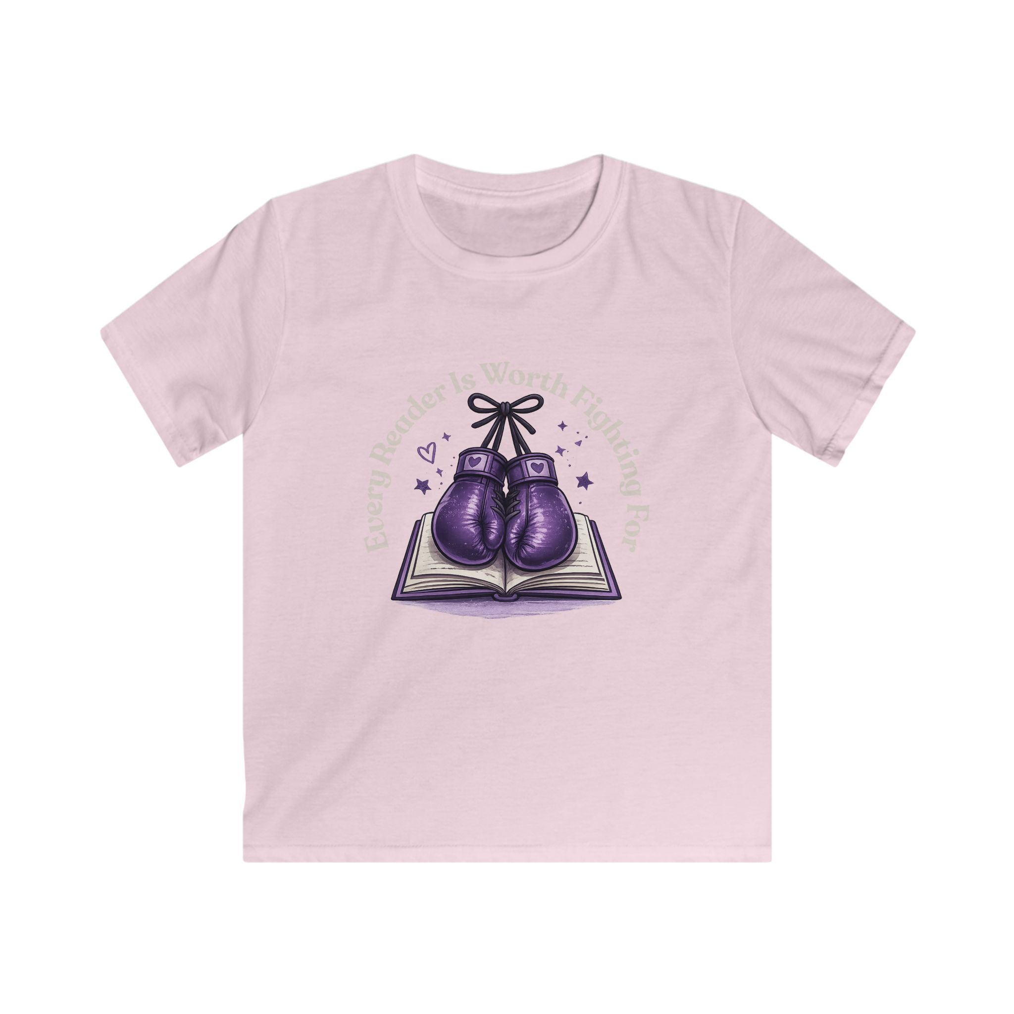Every Reader is Worth Fighting For Kids Softstyle Tee