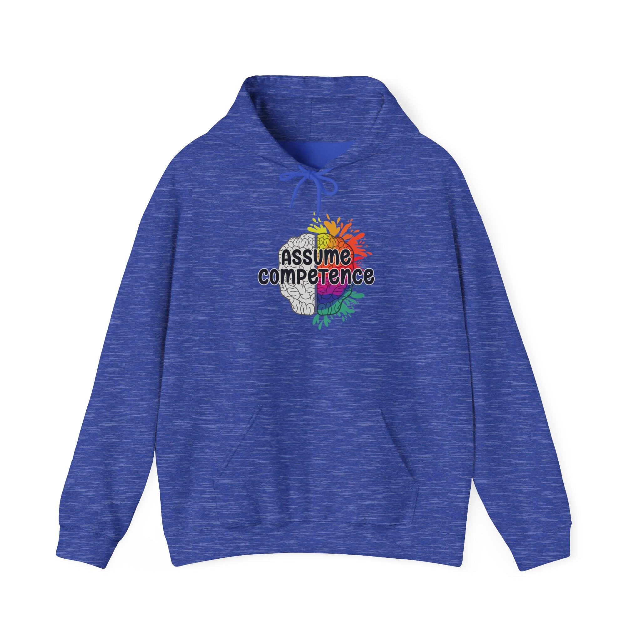 Assume Competence Hoodie – Neurodiversity Awareness Rainbow Brain Sweatshirt