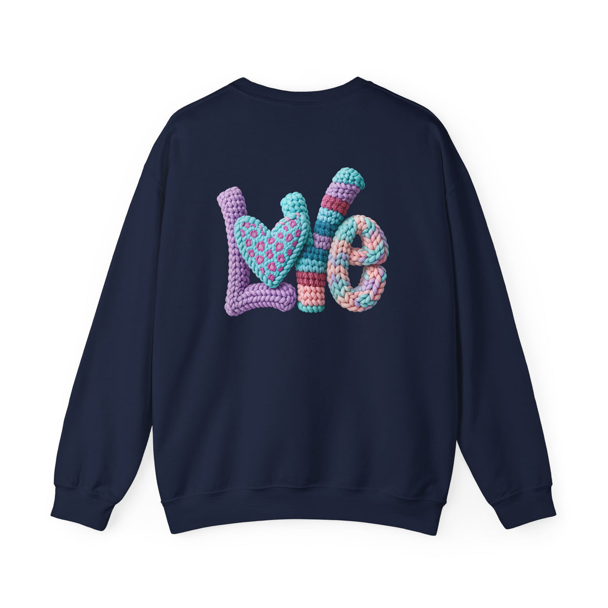 Crochet-Look 'Love' Crewneck Sweatshirt