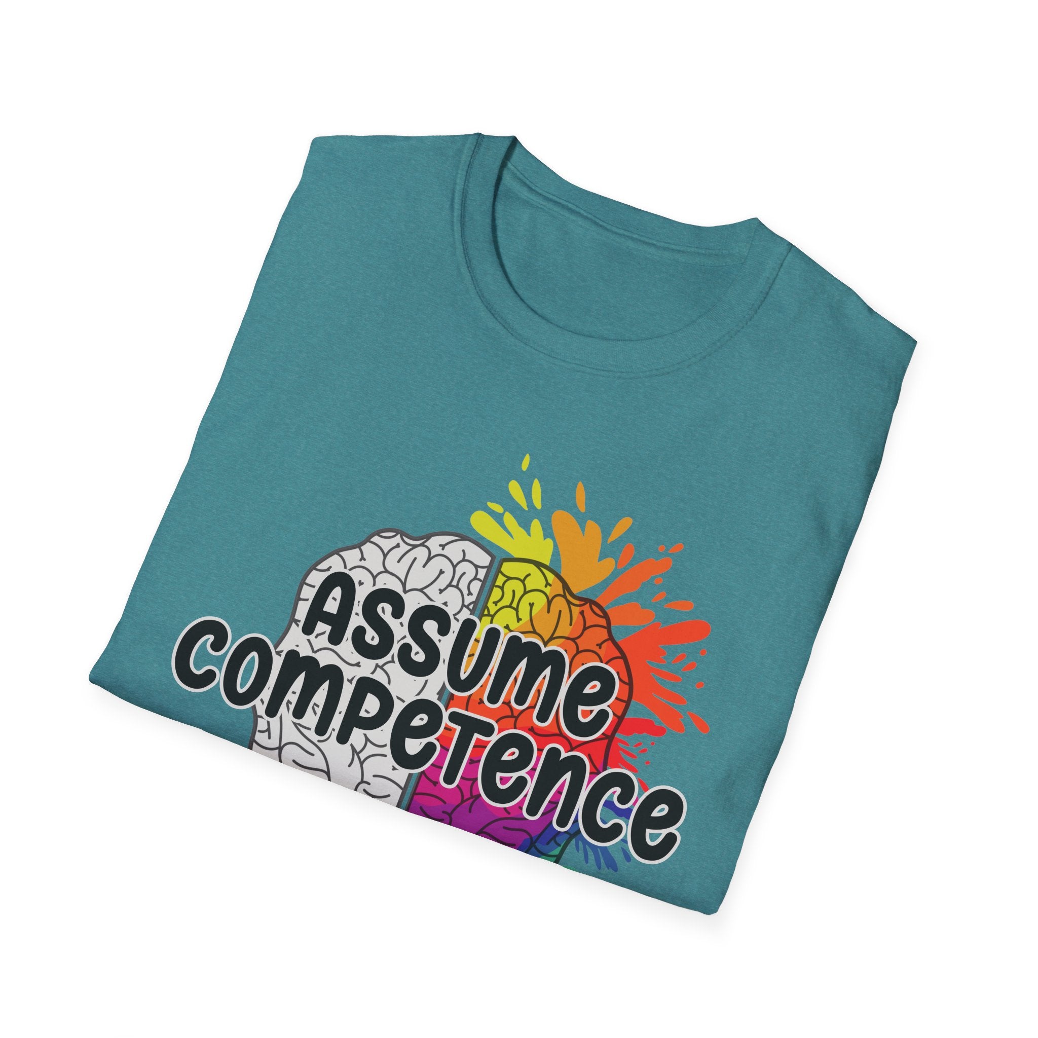 Assume Competence Brain T-Shirt — Neurodiversity Pride Tee