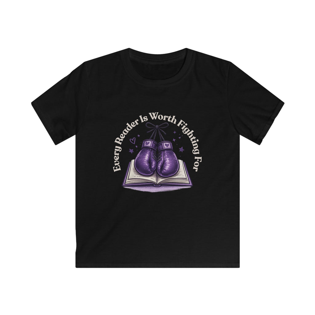Every Reader is Worth Fighting For Kids Softstyle Tee