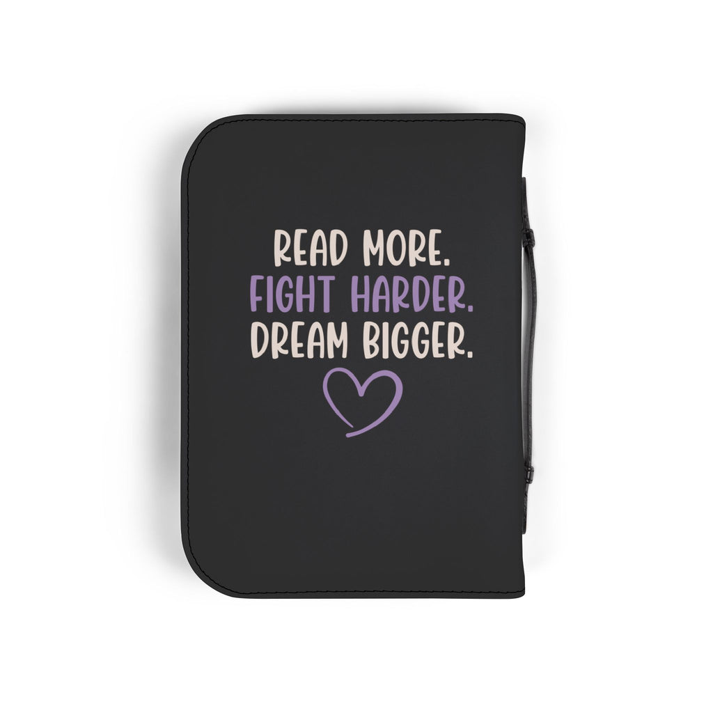 Bible Cover — “Every Reader Is Worth Fighting For” Zippered Bible Organizer (Read More. Fight Harder. Dream Bigger.)