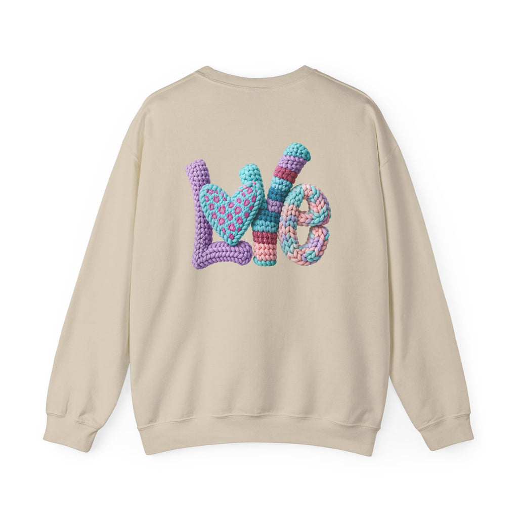Crochet-Look 'Love' Crewneck Sweatshirt