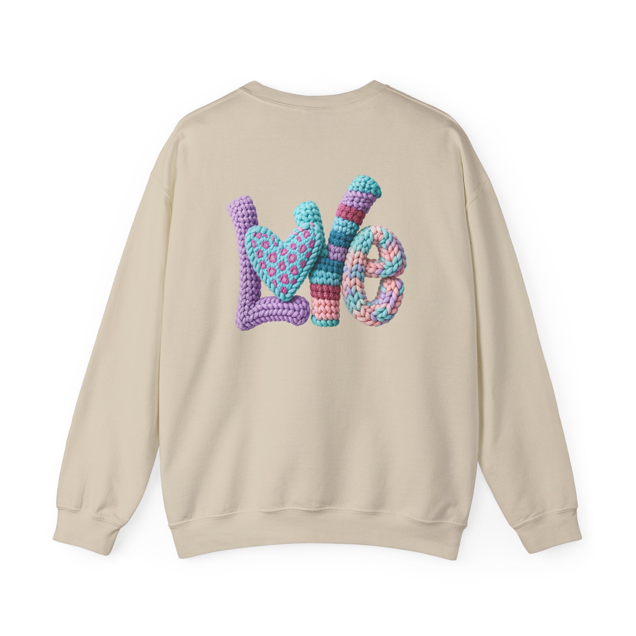 Crochet-Look 'Love' Crewneck Sweatshirt
