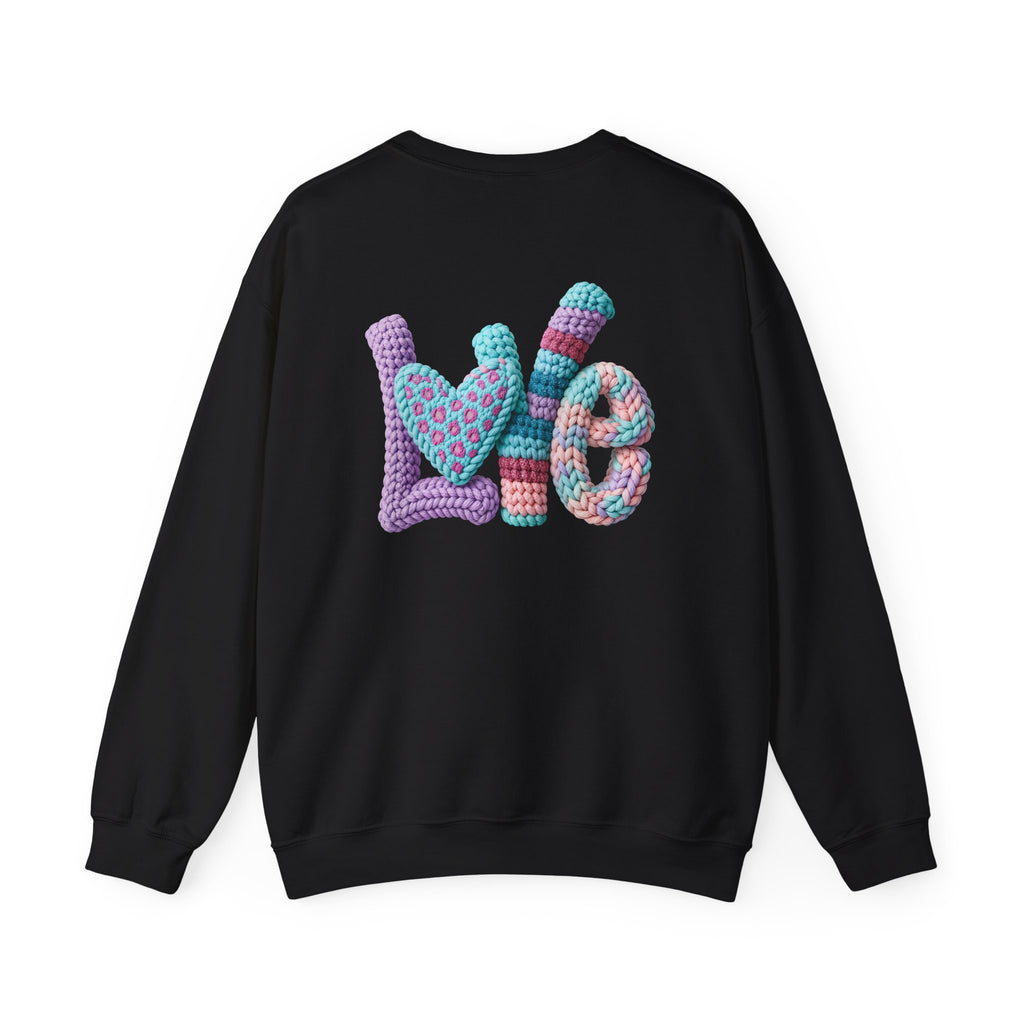 Crochet-Look 'Love' Crewneck Sweatshirt