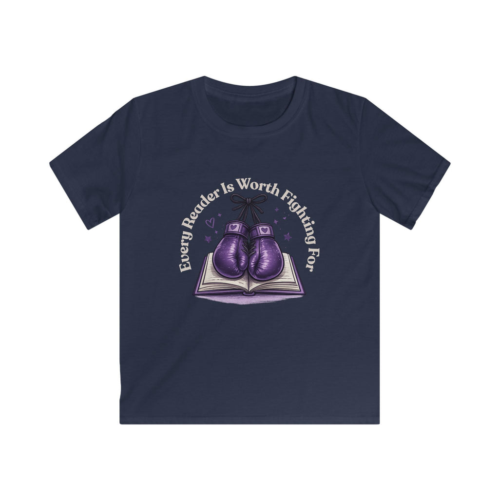 Every Reader is Worth Fighting For Kids Softstyle Tee