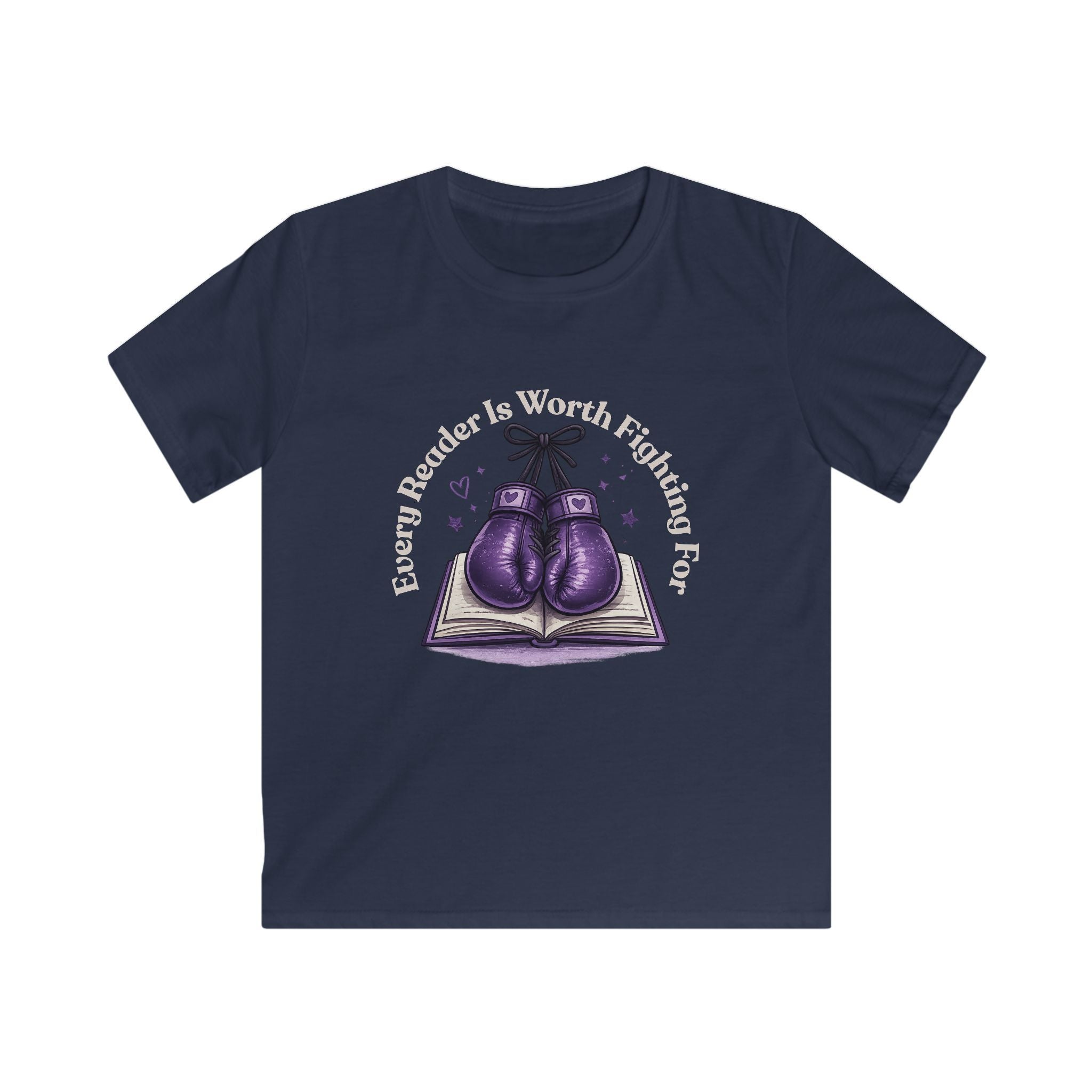Every Reader is Worth Fighting For Kids Softstyle Tee