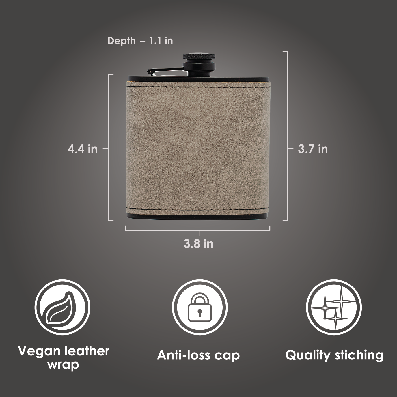 Black Leather Wrapped Flask