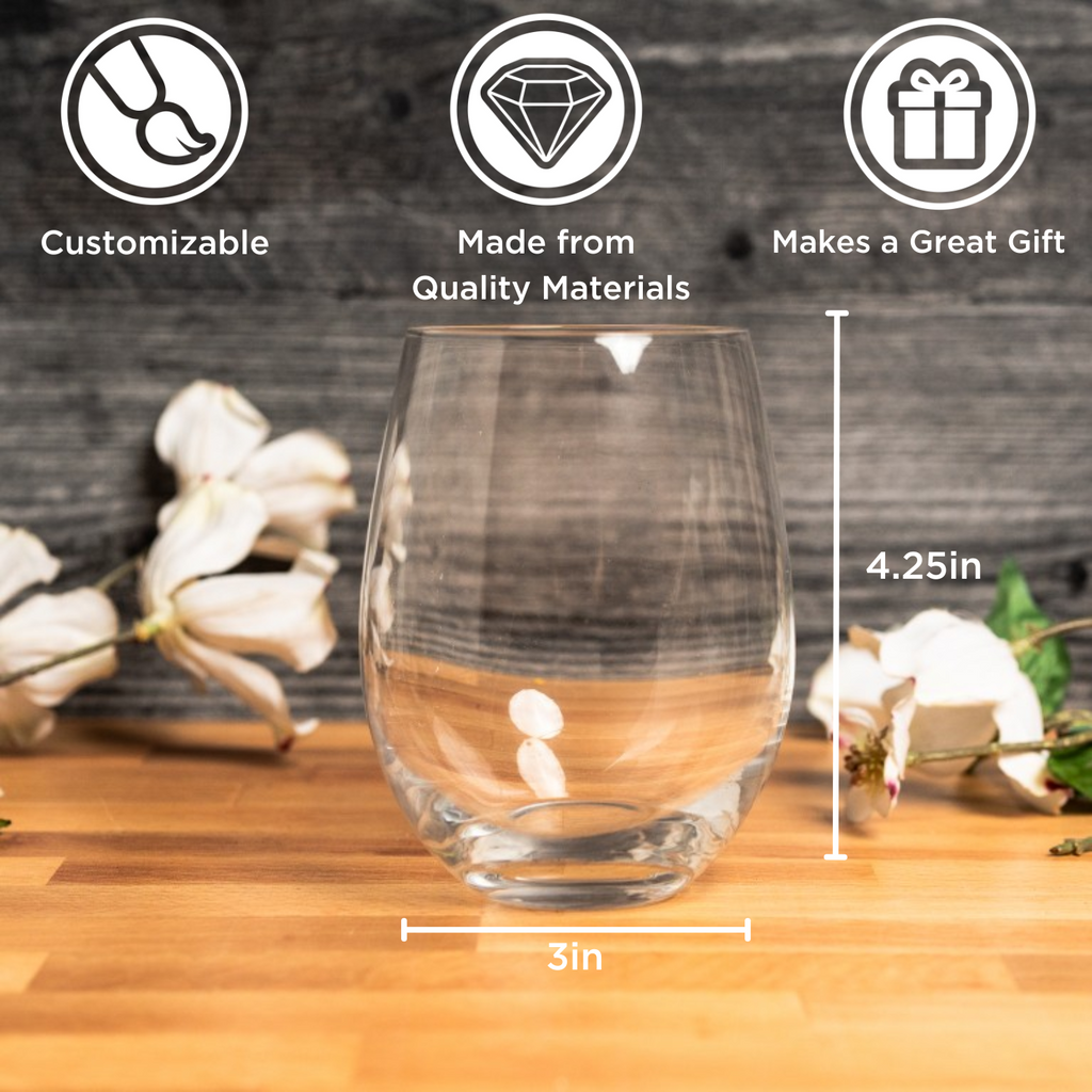 Custom Stemless Wine Glass
