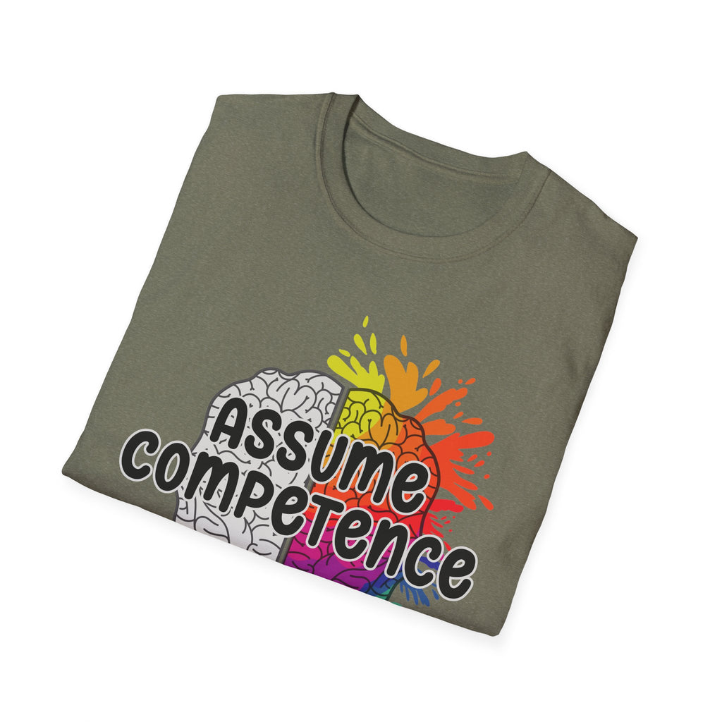 Assume Competence Brain T-Shirt — Neurodiversity Pride Tee