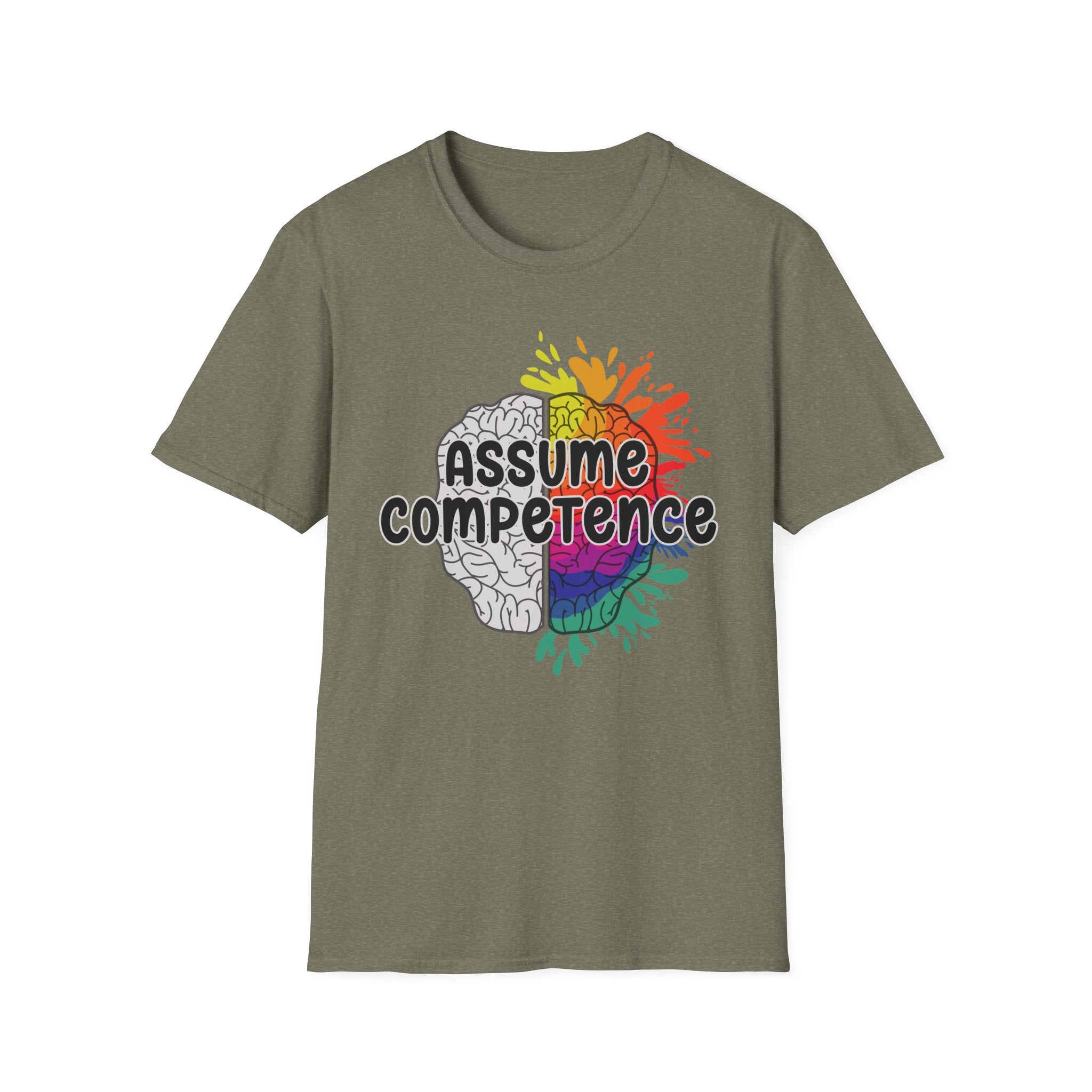 Assume Competence Brain T-Shirt — Neurodiversity Pride Tee