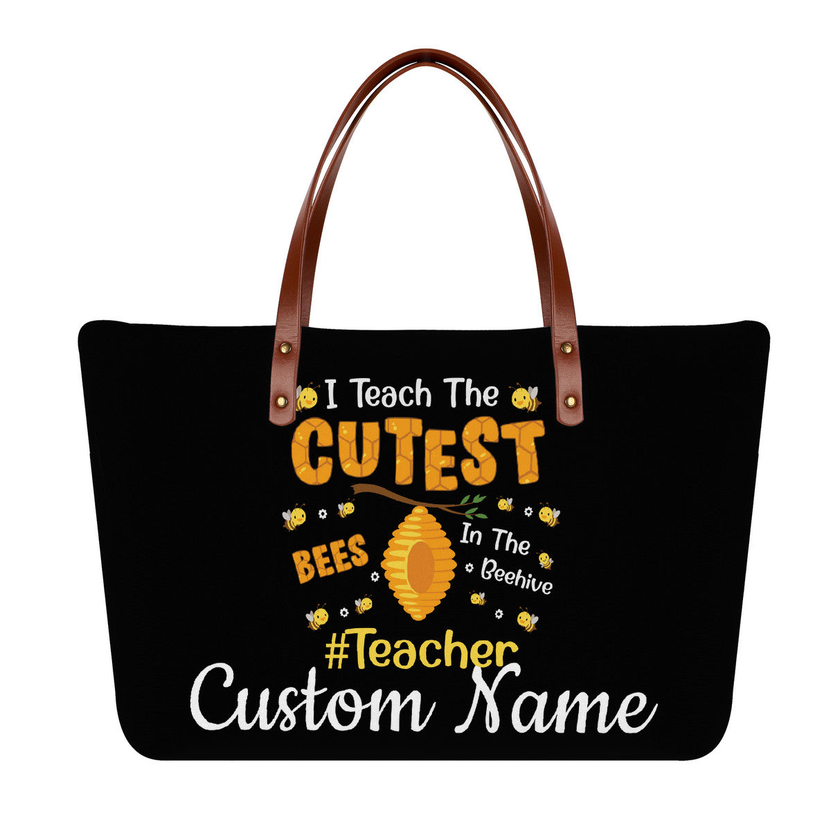 Bee Personalized Teacher Tote Bag, Custom Teacher Tote Bag, Back to School Gift, Teacher Gif