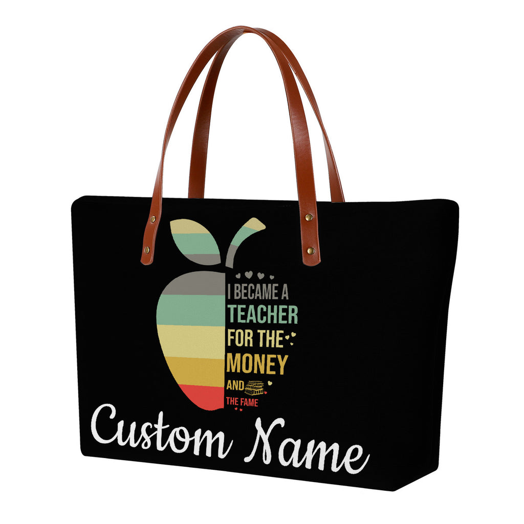 Fame Personalized Teacher Tote Bag, Custom Teacher Tote Bag, Back to School Gift, Teacher Gi