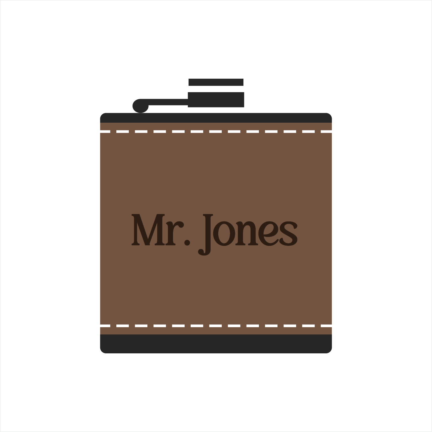 Black Leather Wrapped Flask