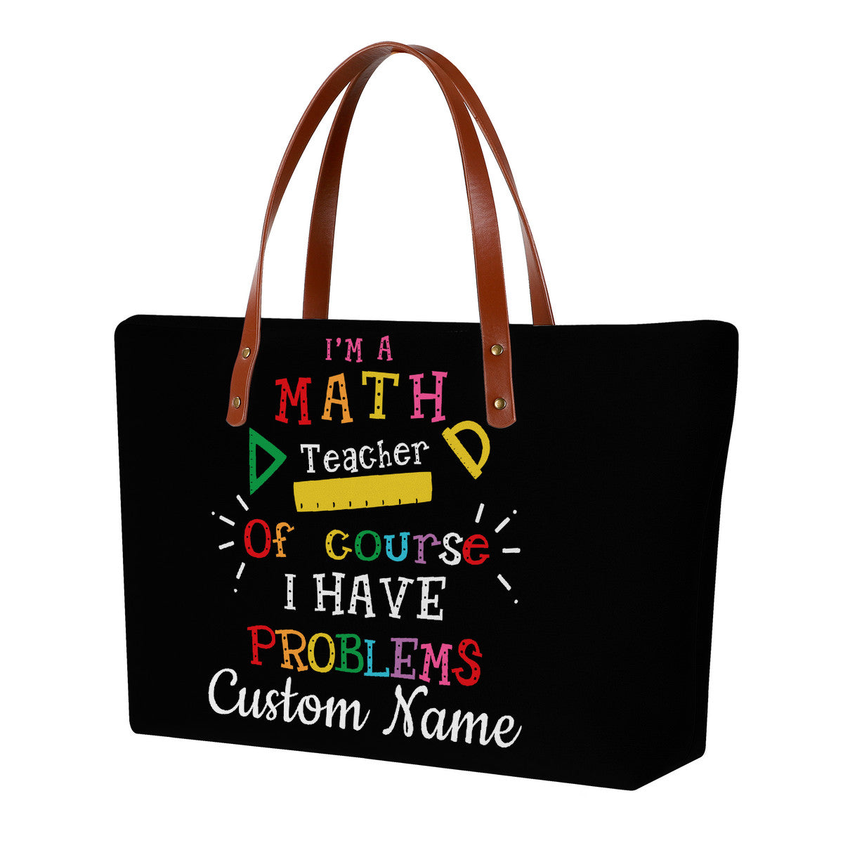 Math Problems Teacher Art Personalized Teacher Tote Bag, Custom Teacher Tote Bag, Back to Sc