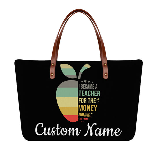 Fame Personalized Teacher Tote Bag, Custom Teacher Tote Bag, Back to School Gift, Teacher Gi