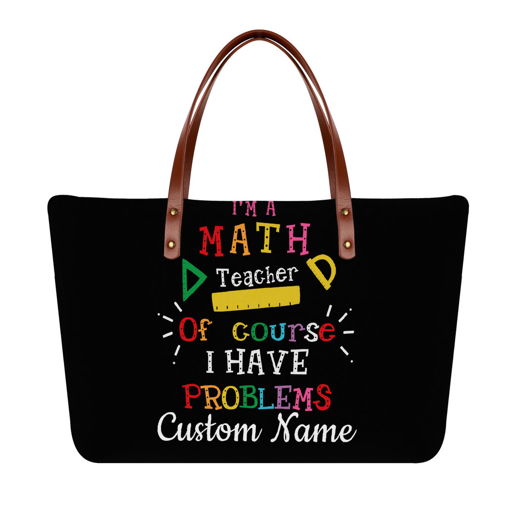 Math Problems Teacher Art Personalized Teacher Tote Bag, Custom Teacher Tote Bag, Back to Sc