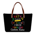 Math Problems Teacher Art Personalized Teacher Tote Bag, Custom Teacher Tote Bag, Back to Sc
