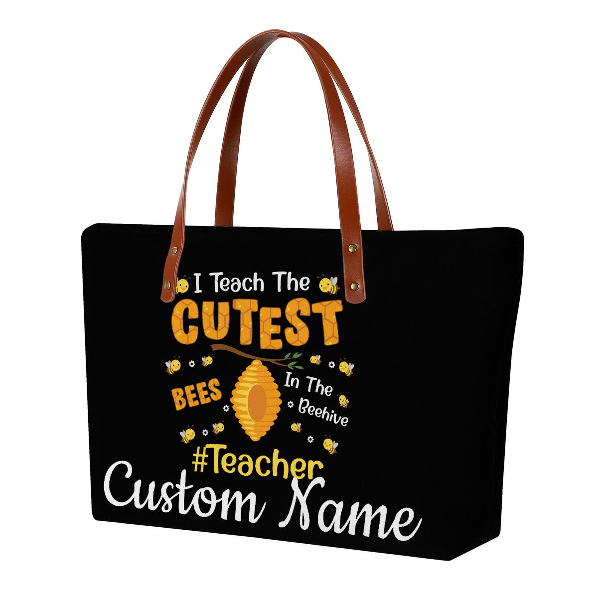 Bee Personalized Teacher Tote Bag, Custom Teacher Tote Bag, Back to School Gift, Teacher Gif