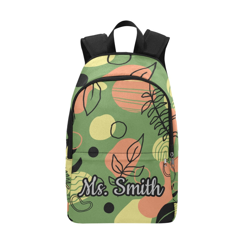 Green Leaf Custom Teacher Backpack