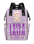 Purple Bow Custom Multi-Function Diaper Backpack
