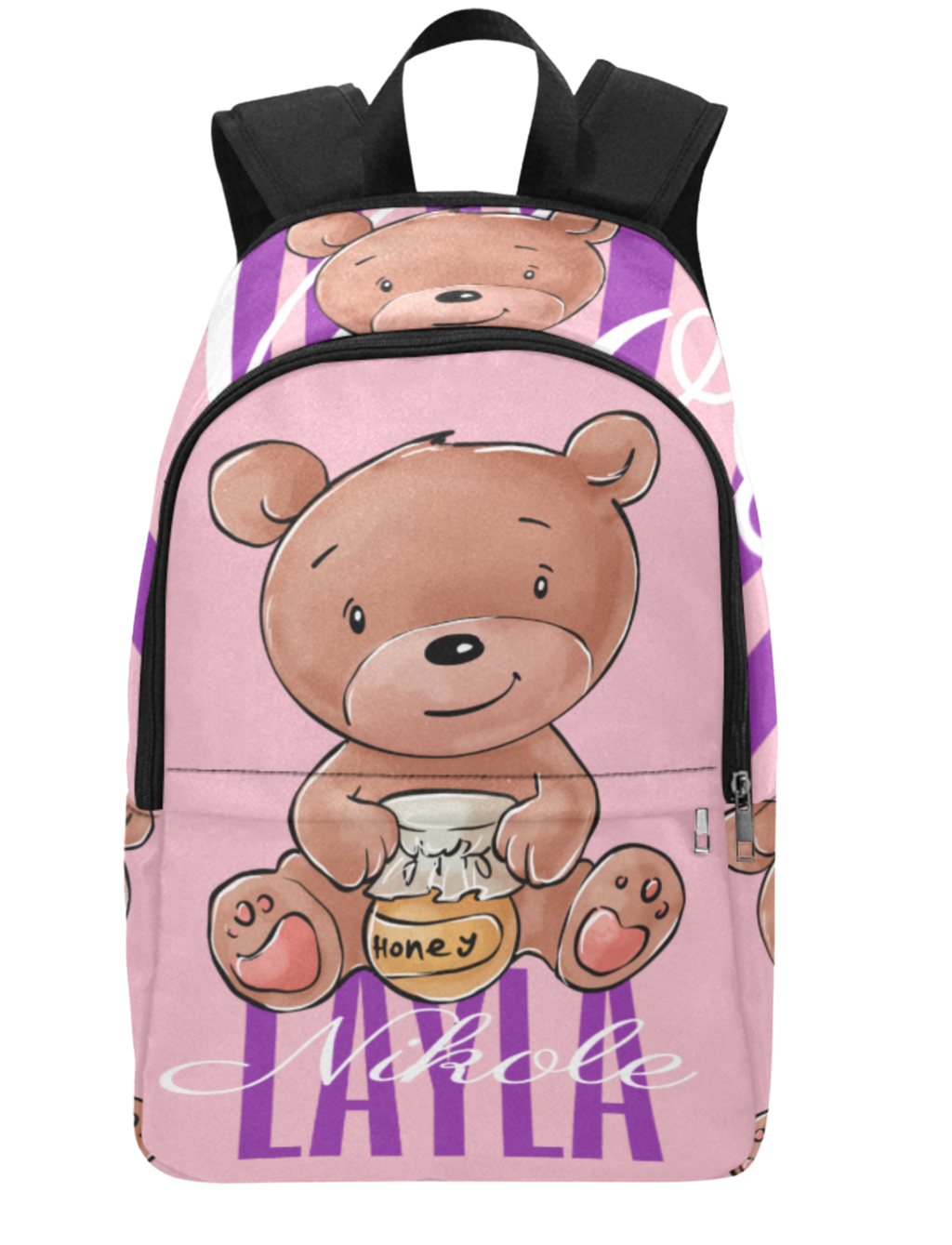 Pink Bear Custom School Backpack