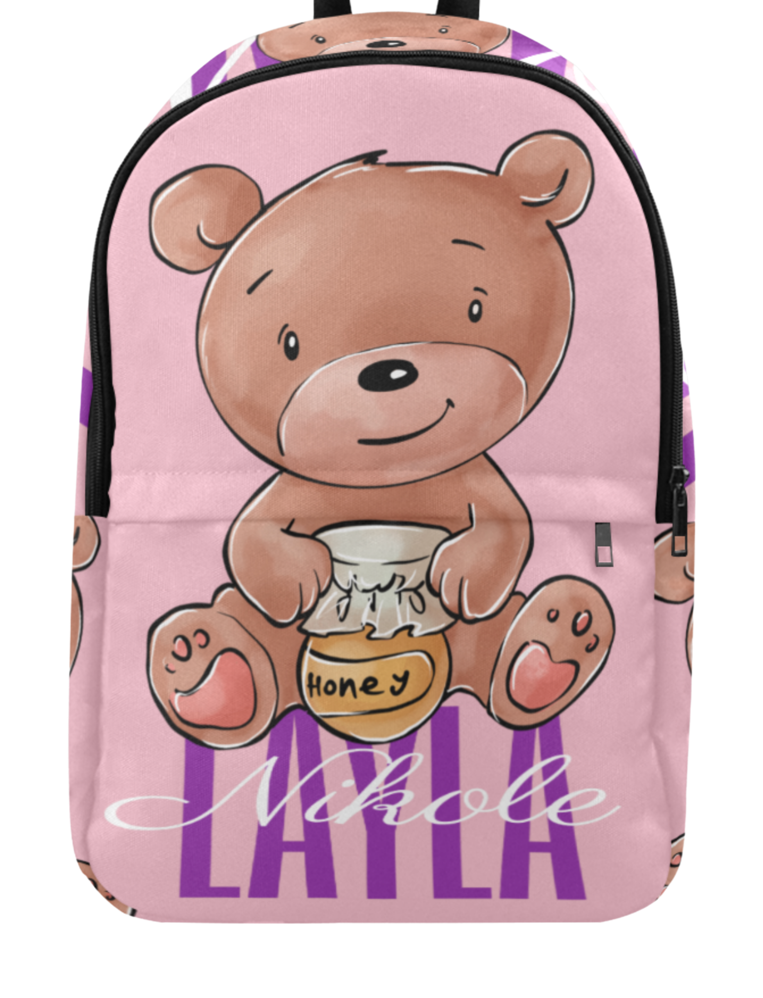 Pink Bear Custom School Backpack