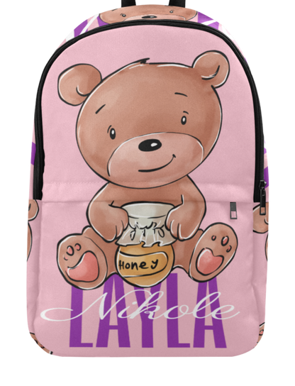 Pink Bear Custom School Backpack