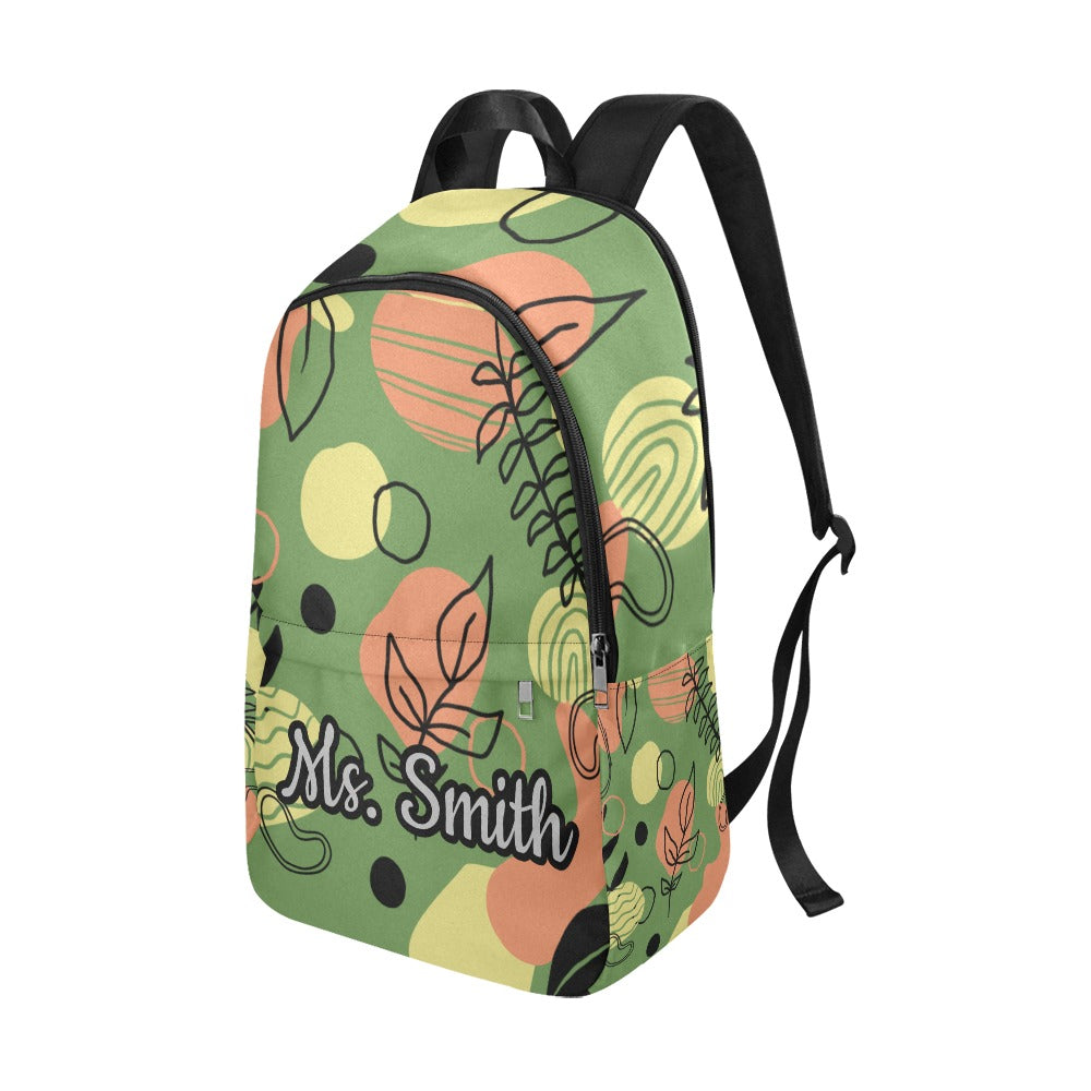 Green Leaf Custom Teacher Backpack