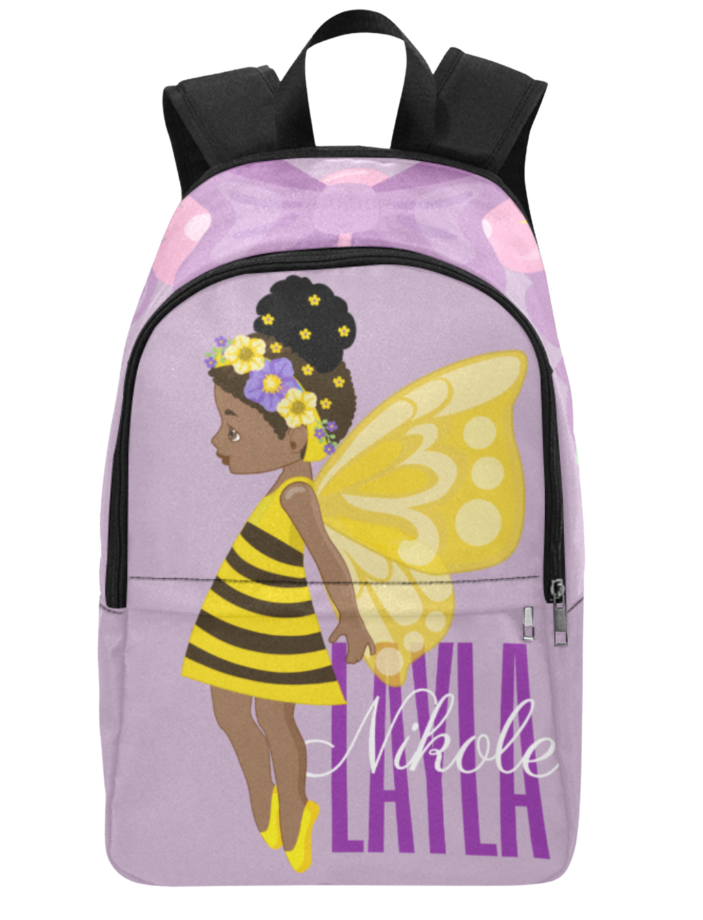 Lavender Bee Custom School Backpack