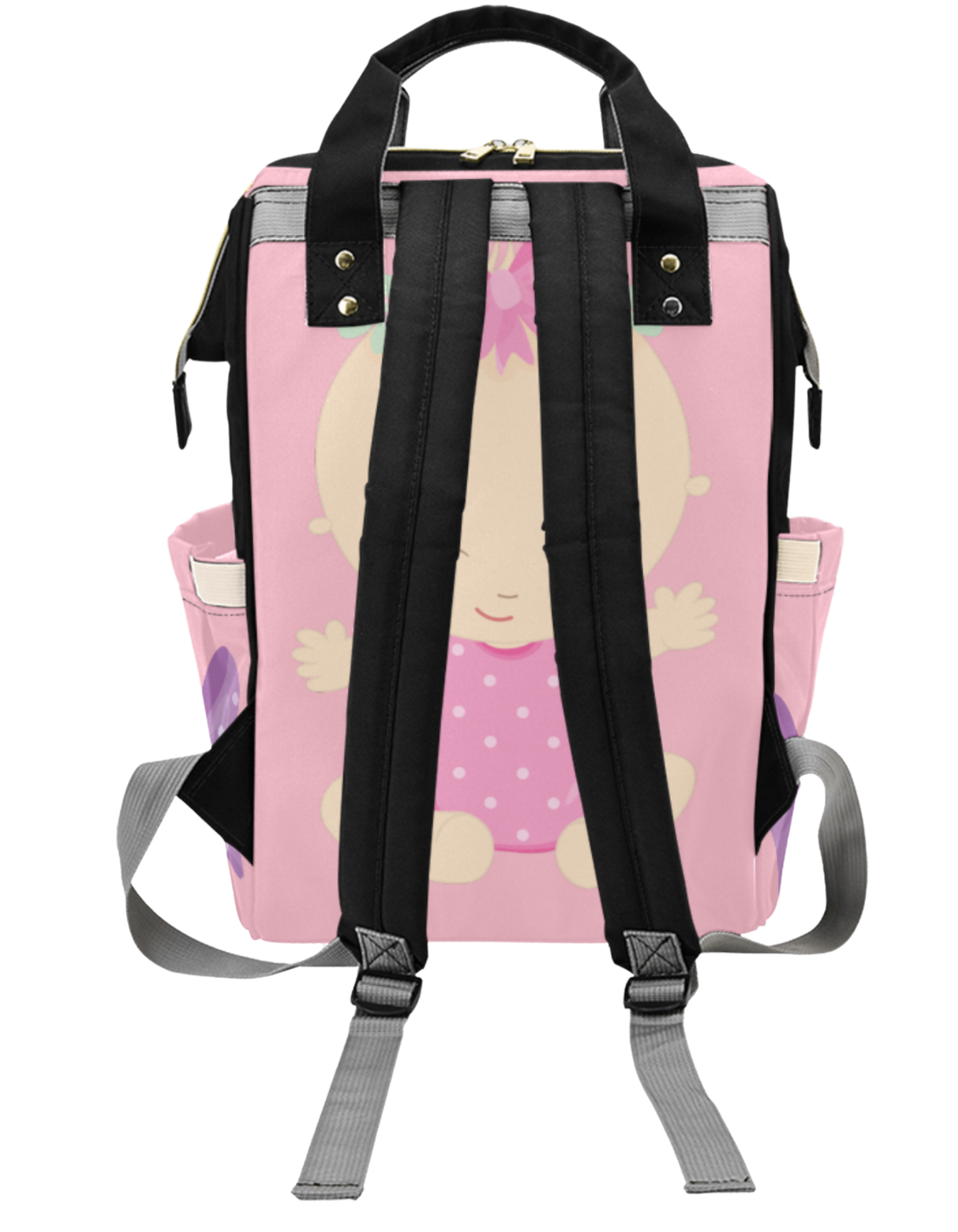 Pink Bow Custom Multi-Function Diaper Backpack