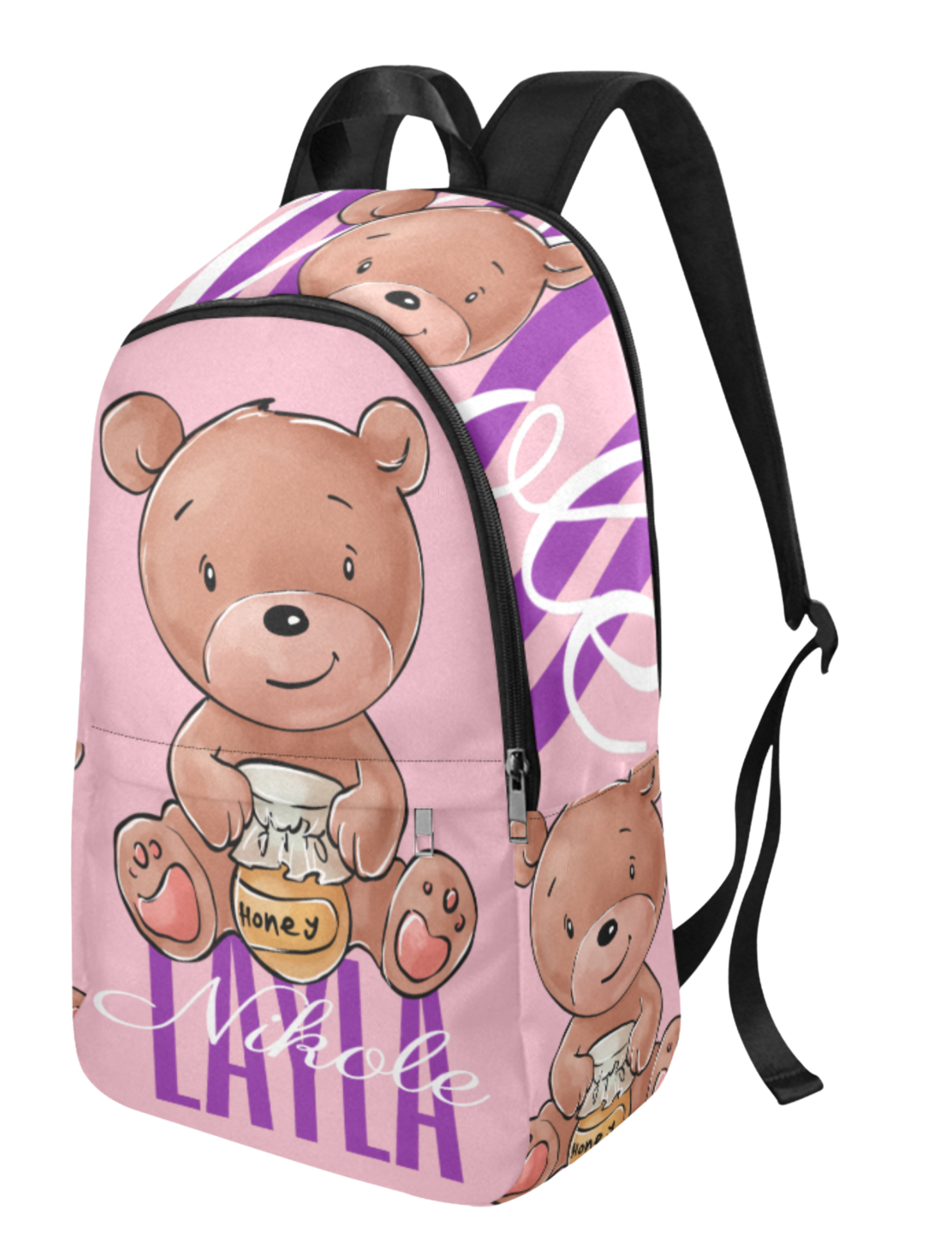 Pink Bear Custom School Backpack
