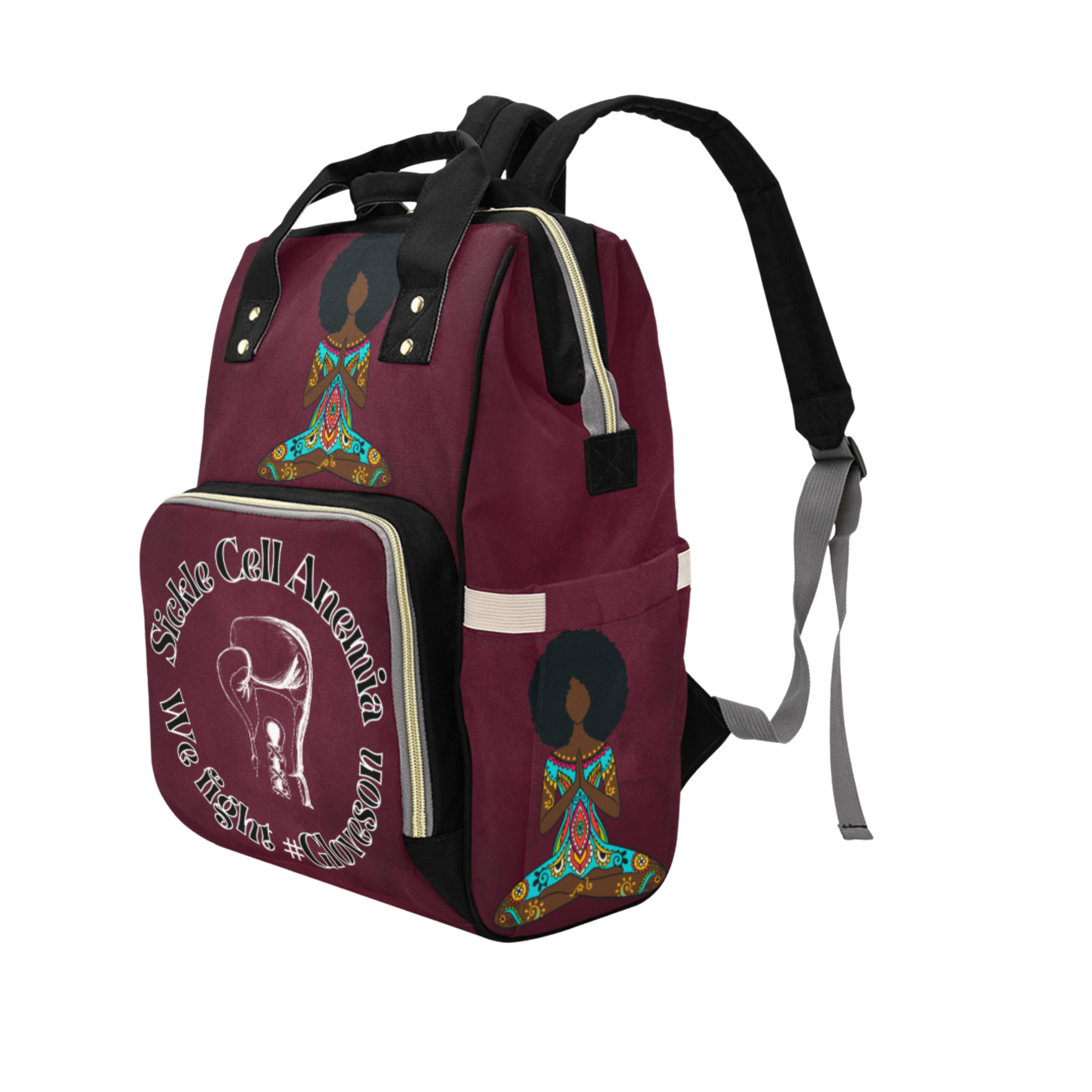 Sickle Cell Custom Multi-Function Diaper Backpack
