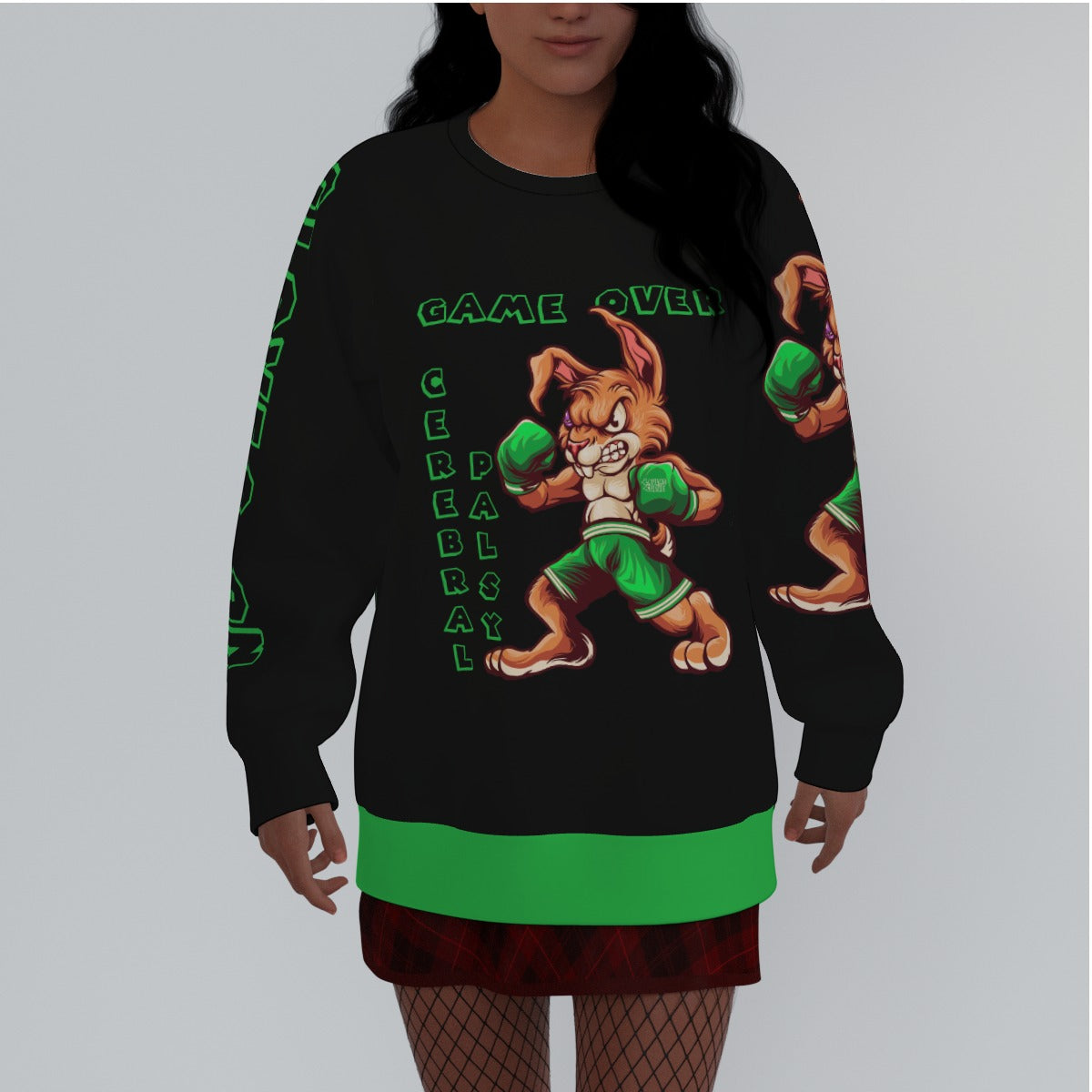 Game Over Cerebral Palsy Women's Raglan Sleeve Sweatshirt