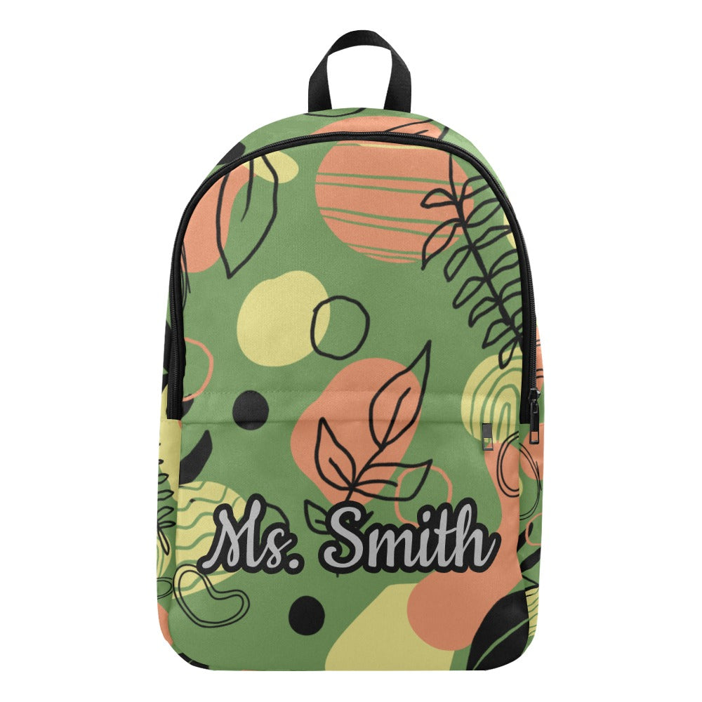 Green Leaf Custom Teacher Backpack