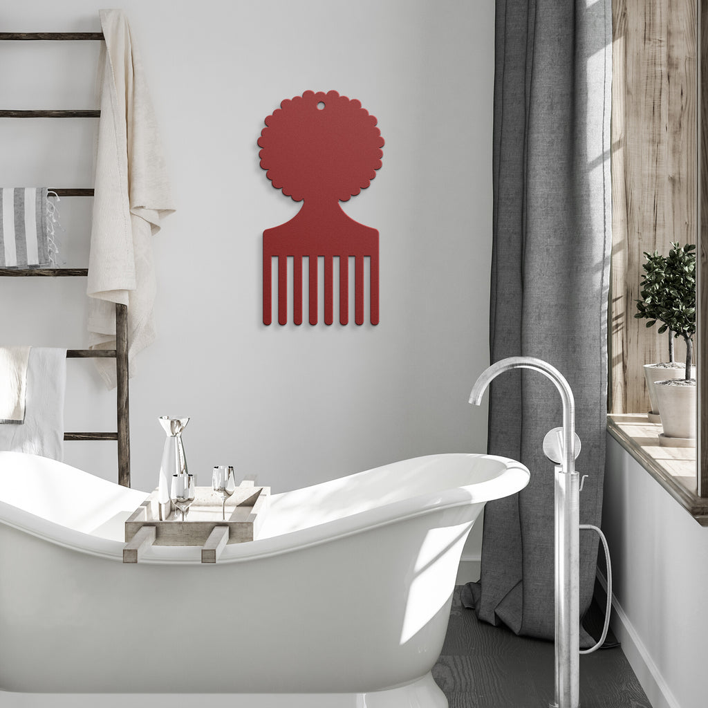 Custom Afro Pick Metal Sign