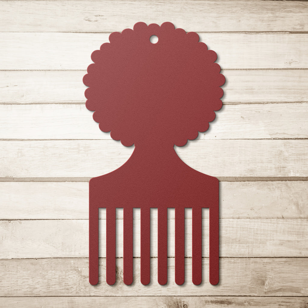 Custom Afro Pick Metal Sign