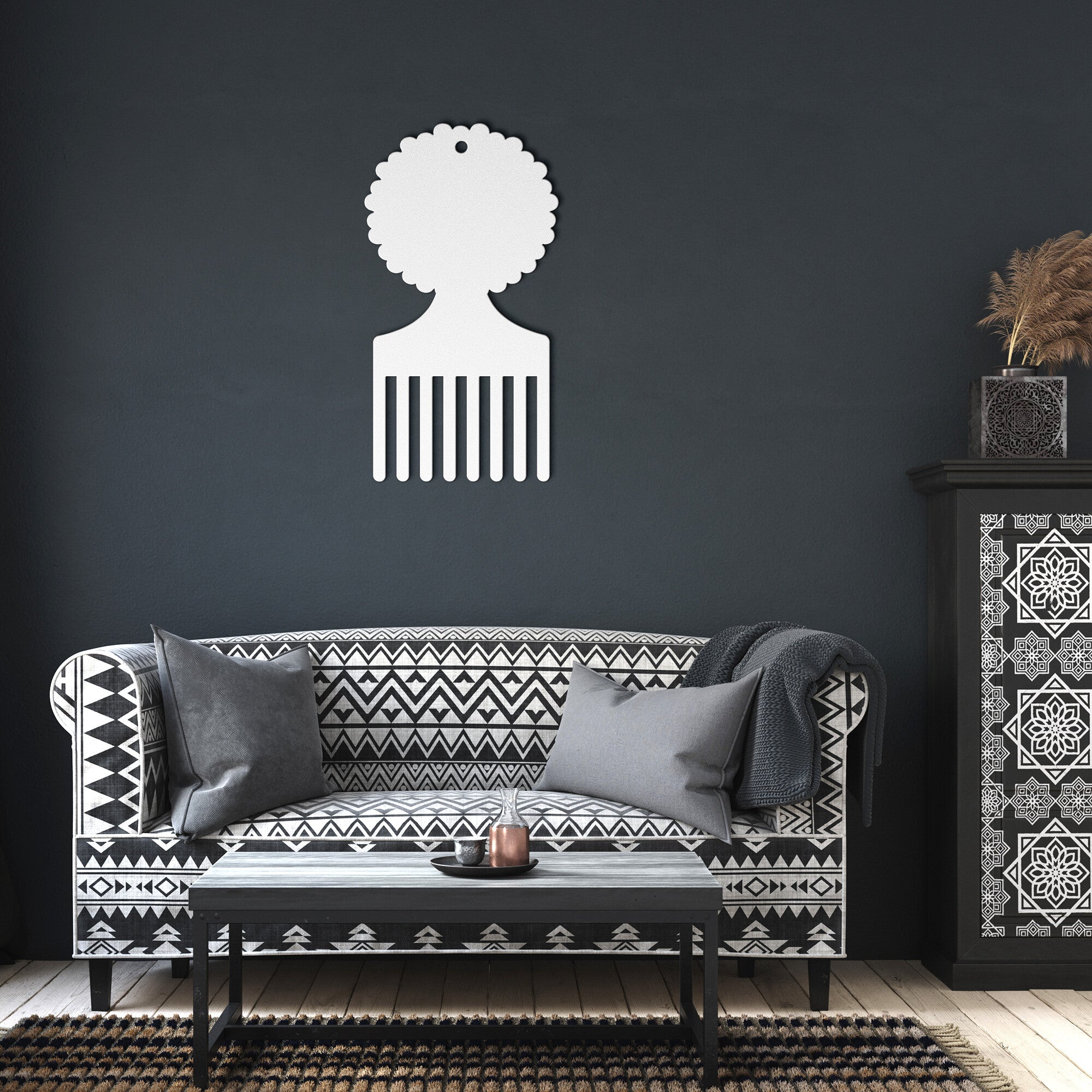 Custom Afro Pick Metal Sign