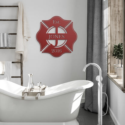 Custom Fire Fighter Metal Sign