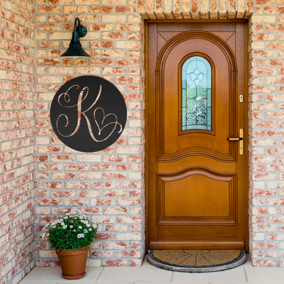 Custom Round Monogram Metal Sign