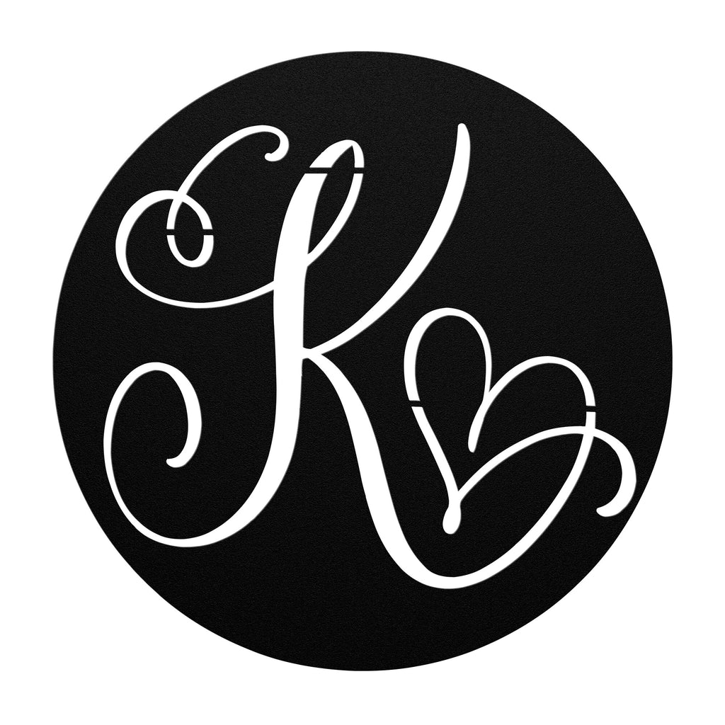 Custom Round Monogram Metal Sign