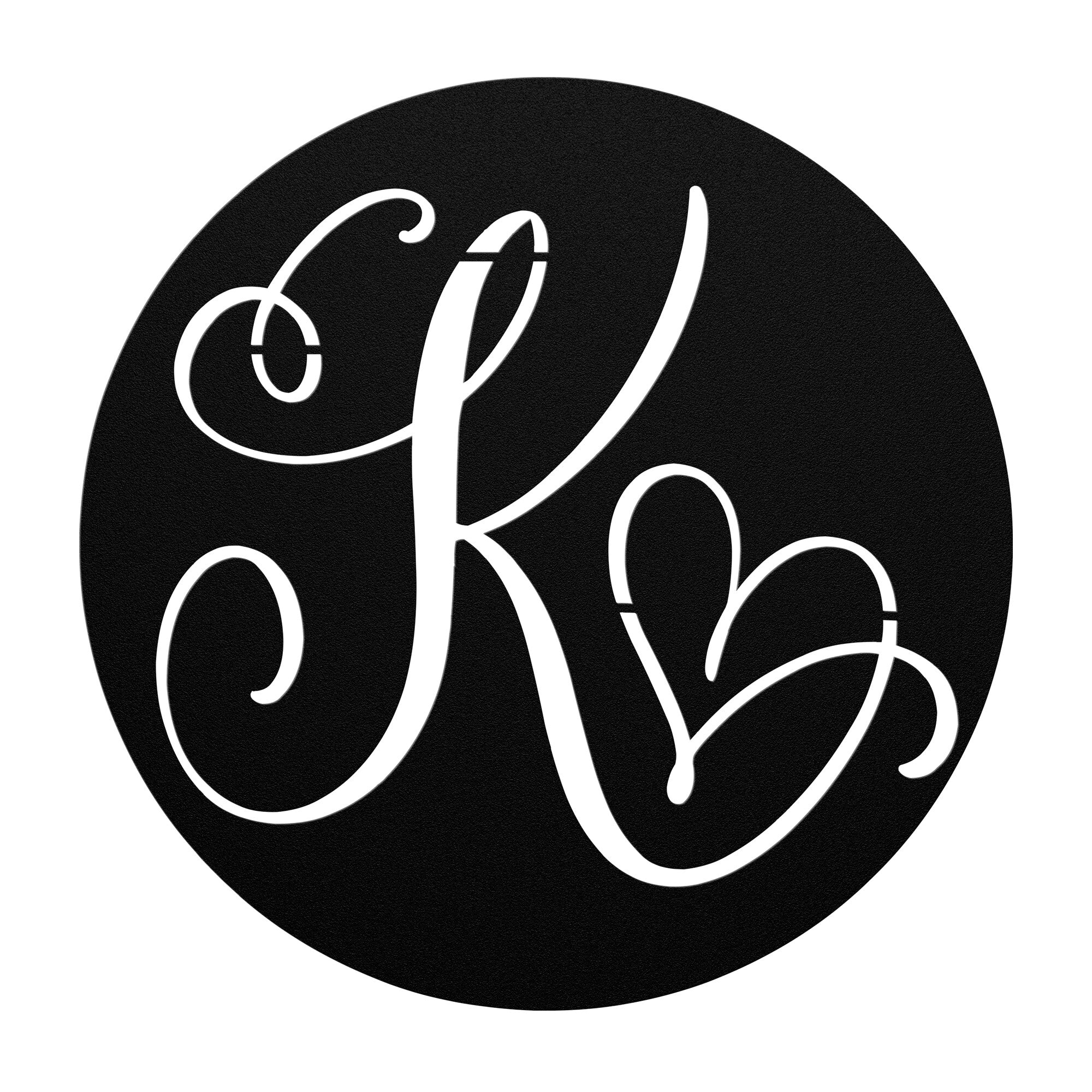 Custom Round Monogram Metal Sign